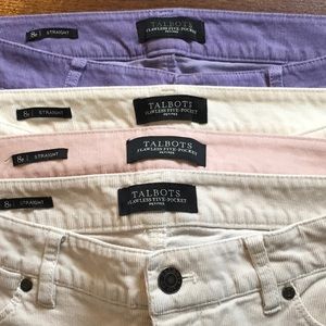 Lot of 4 Talbots corduroy straight leg pants